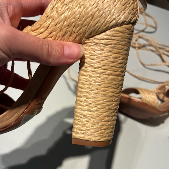 NEW Schutz Sandalia Alto Heeled Lace Up Sandal in Natural Size 5 - Picture 6 of 10